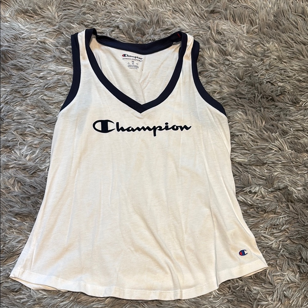 Champion Women's Navy and white  Tank Top